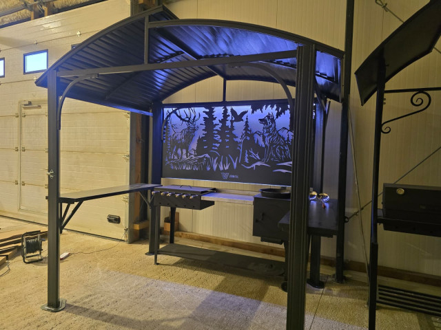 Навес для гриля 3 с задней панелью