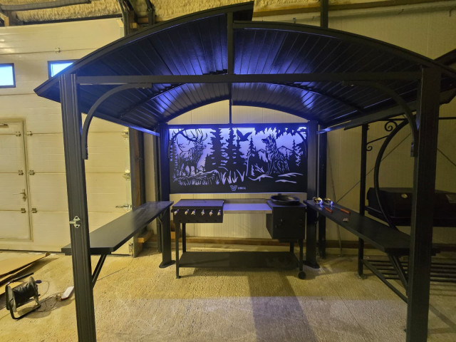 Навес для гриля 3 с задней панелью