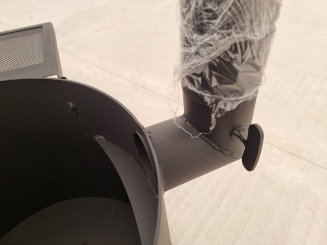 Krāsns ar plauktiem un skursteni, apaļa 4mm - D36, D40, D45, D50